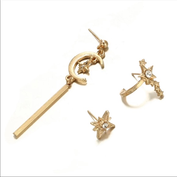 • Betty • 3 Pc. Moon Earring Set - Picture 3 of 4